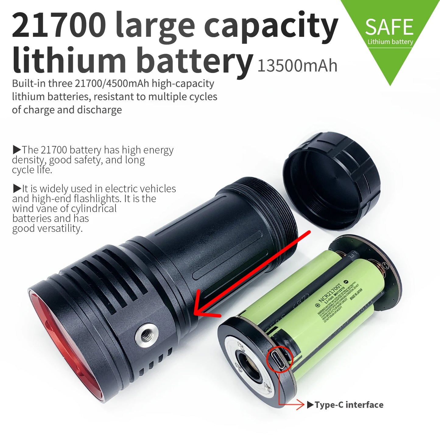 Waterproof 22800lm Dive Flashlight Rechargeable Torch for Photography