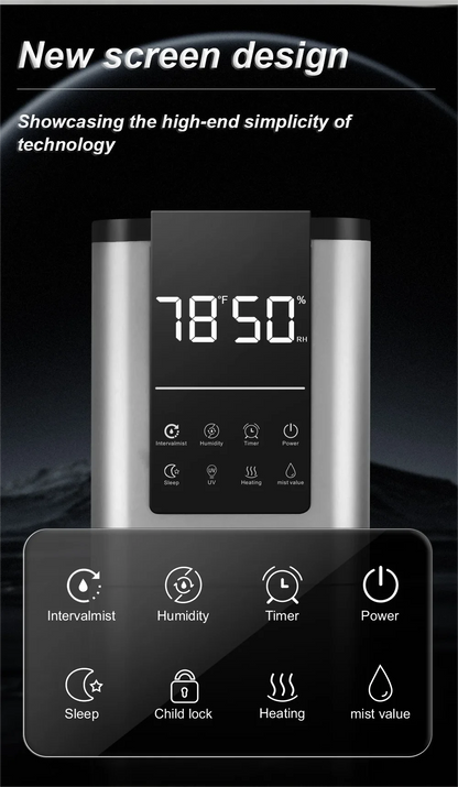 13L Grey Air Humidifier with UV Disinfection and Aroma Box
