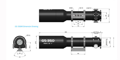 350mm Focus-Free Guide Scope for Astrophotography