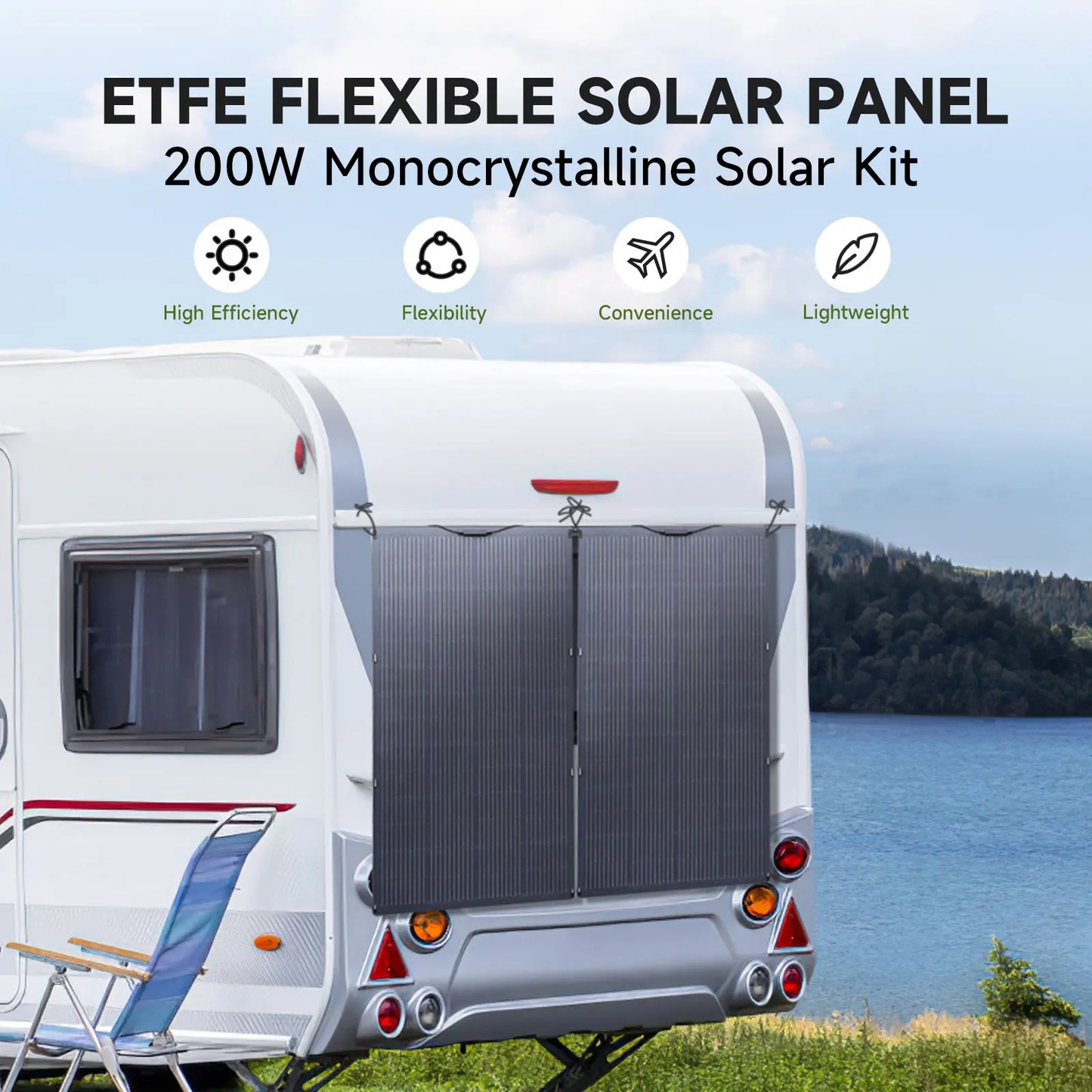 200W Waterproof Flexible Solar Panel for RVs