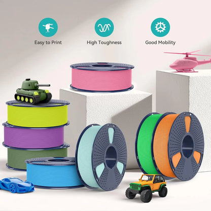 10KG Matte PLA 3D Printer Filament Black and Powder Blue