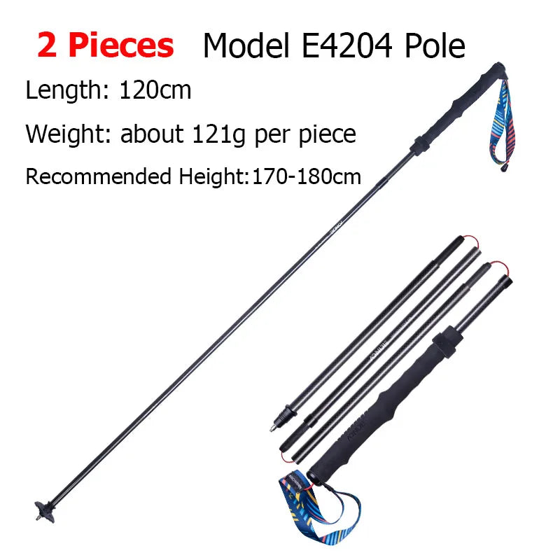 Lightweight Folding Trekking Poles Carbon Fiber Sticks