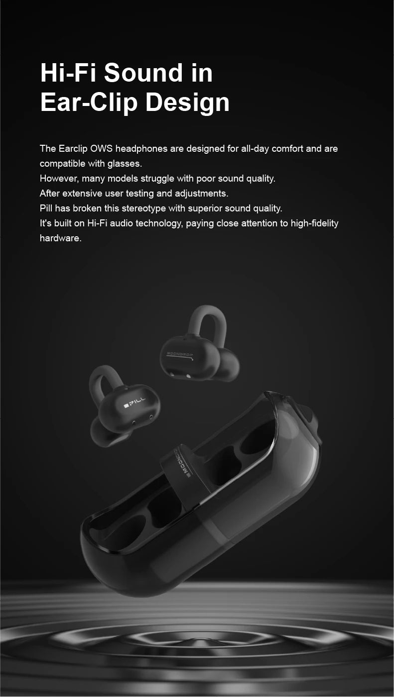 Wireless Open Ear Bluetooth Earbuds with AI Noise Cancellation