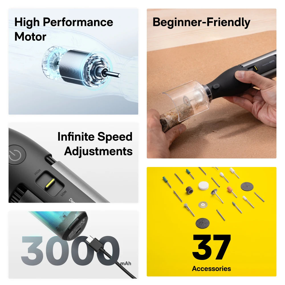 Portable 12V Rotary Tool Set Brushless Drill for Craft Work