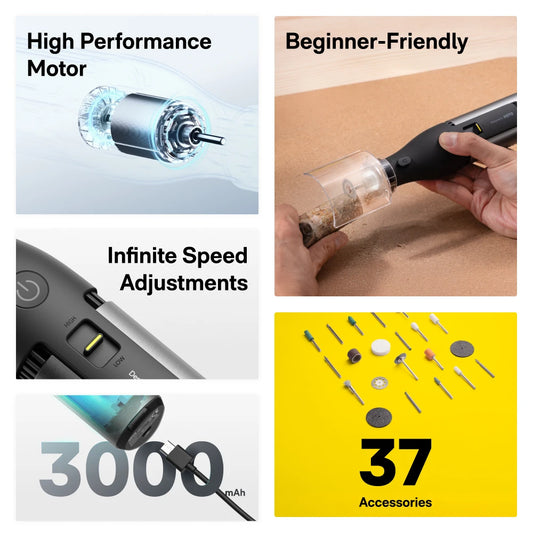 Portable 12V Rotary Tool Set Brushless Drill for Craft Work