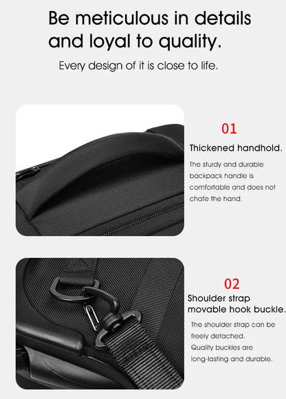 Wheeled Carry-On Business Backpack with Pump and Trolley Handle