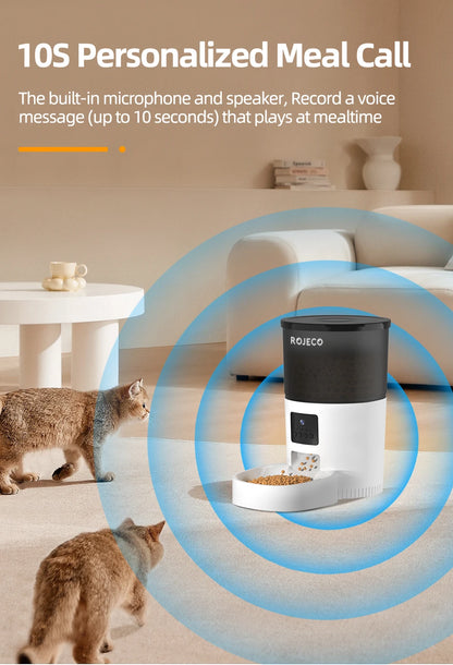 Smart Automatic Pet Feeder with HD Camera & Voice Control