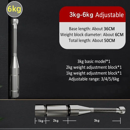 3-6kg Adjustable Steel Indian Club Strength Workout Tool