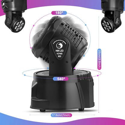 2 Pack 105W Moving Head Stage Lights with RGBW LEDs
