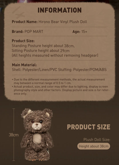 Cute Vinyl Plush Bear Toy Collectible Doll