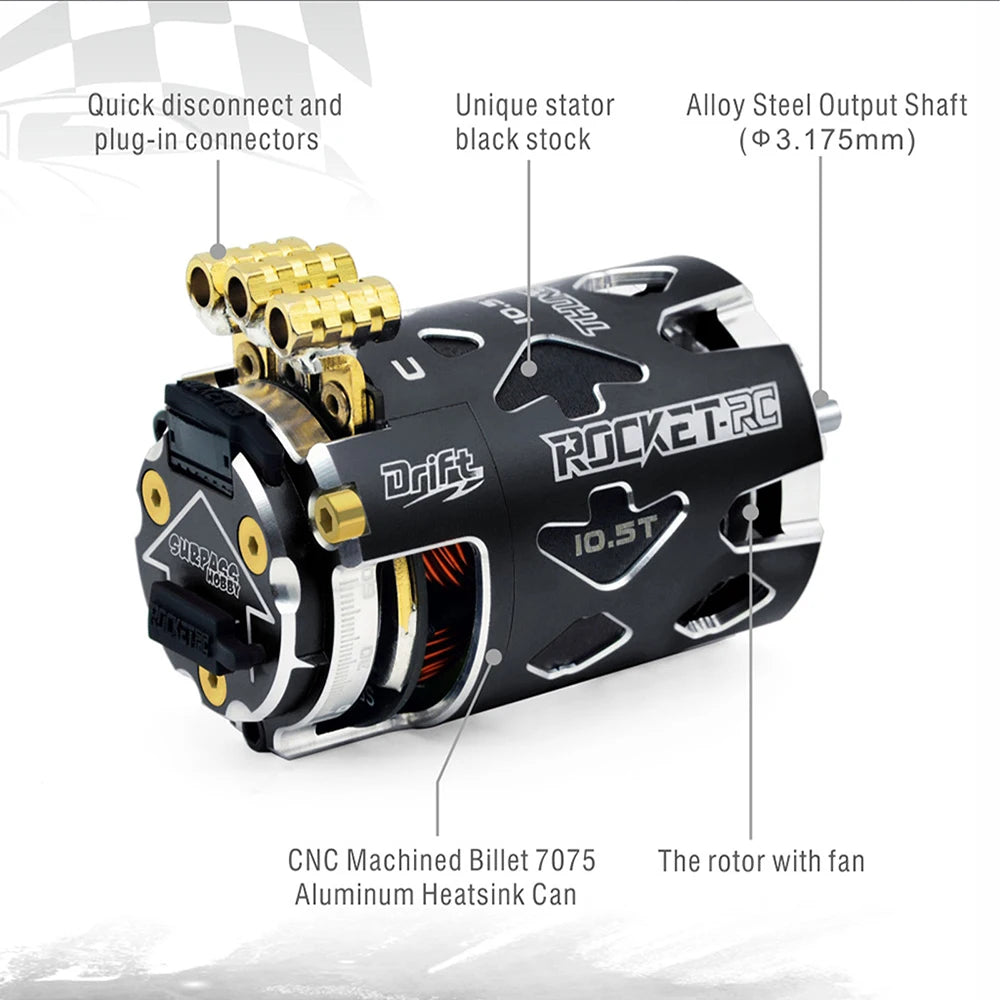 13.5T Sensored Brushless Motor for 1/10 RC Car