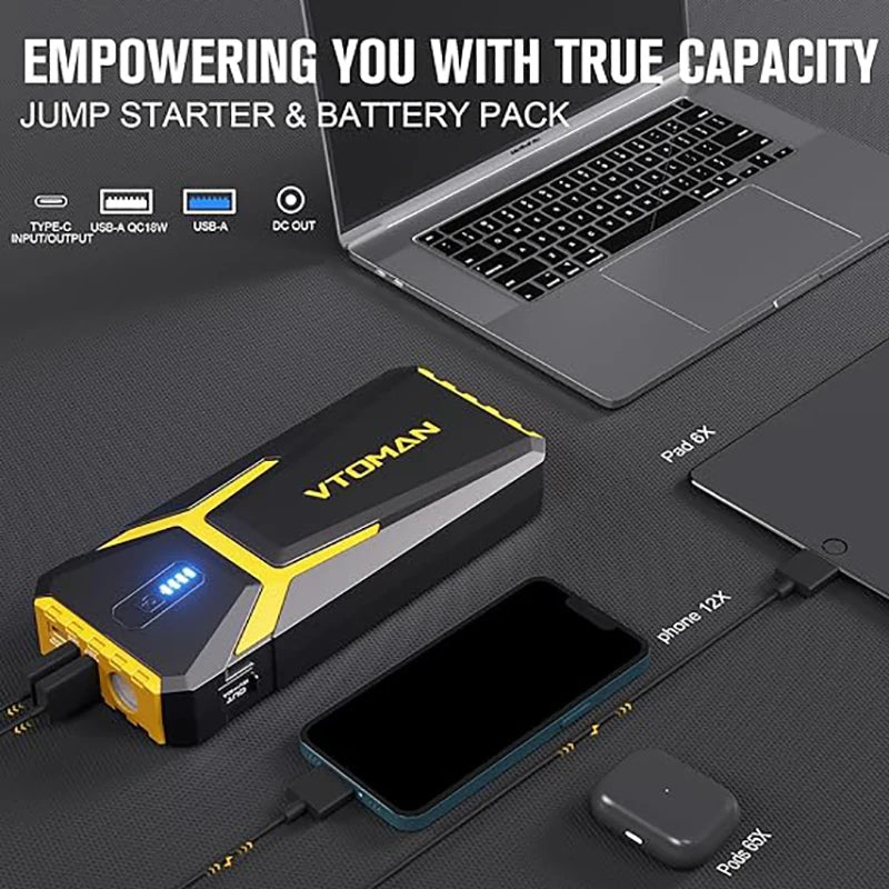 Portable 20000mAh Car Booster Jump Starter Power Bank