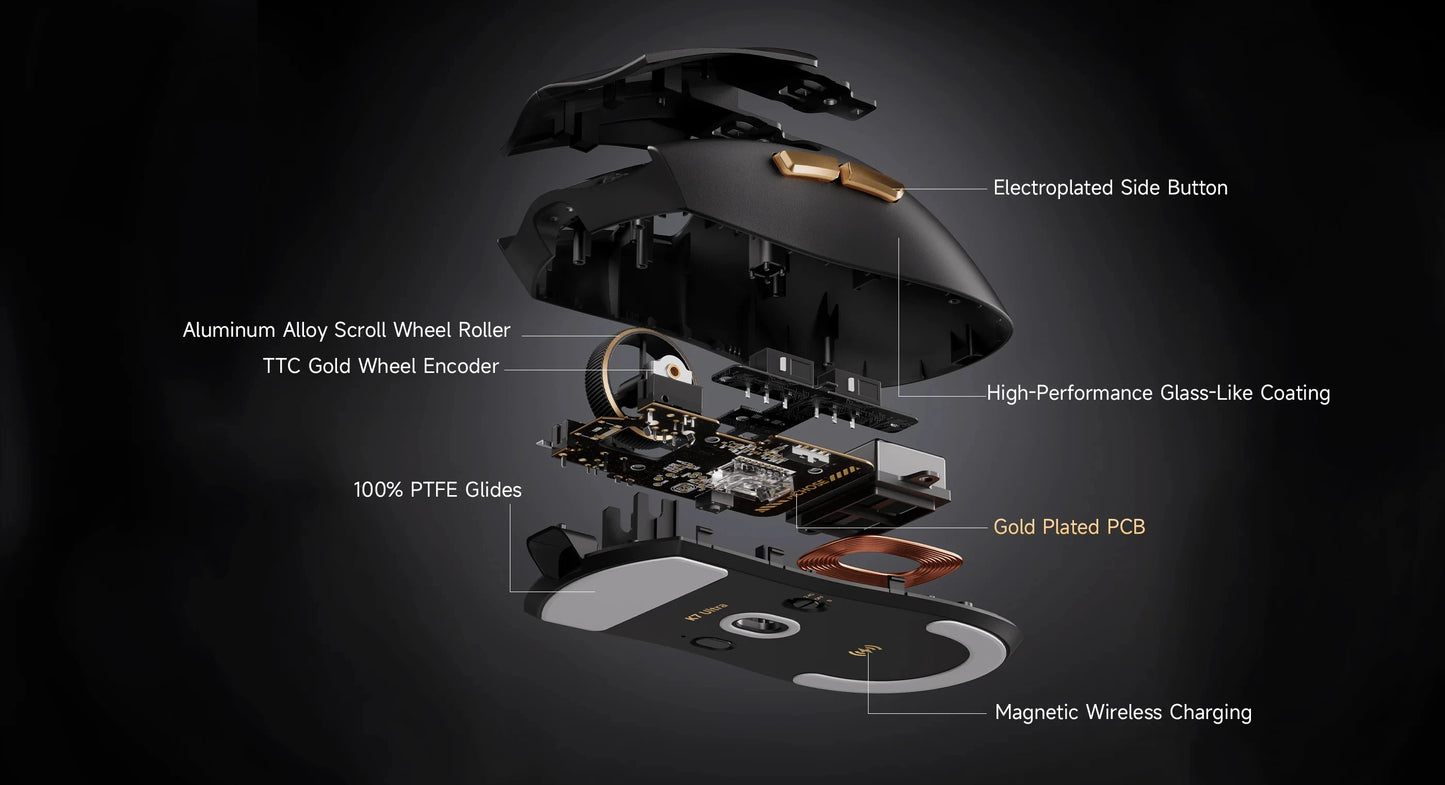 White Wireless Gaming Mouse with 8K Polling Rate