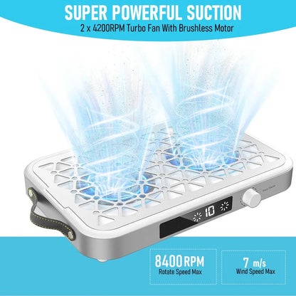 Portable Nail Dust Collector with Dual Turbo Fans