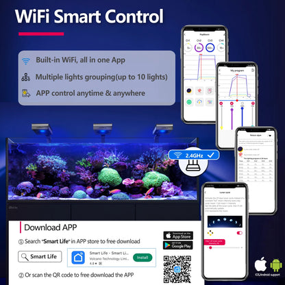 RL115 WiFi Aquarium LED Light Full Spectrum Adjustable Arm