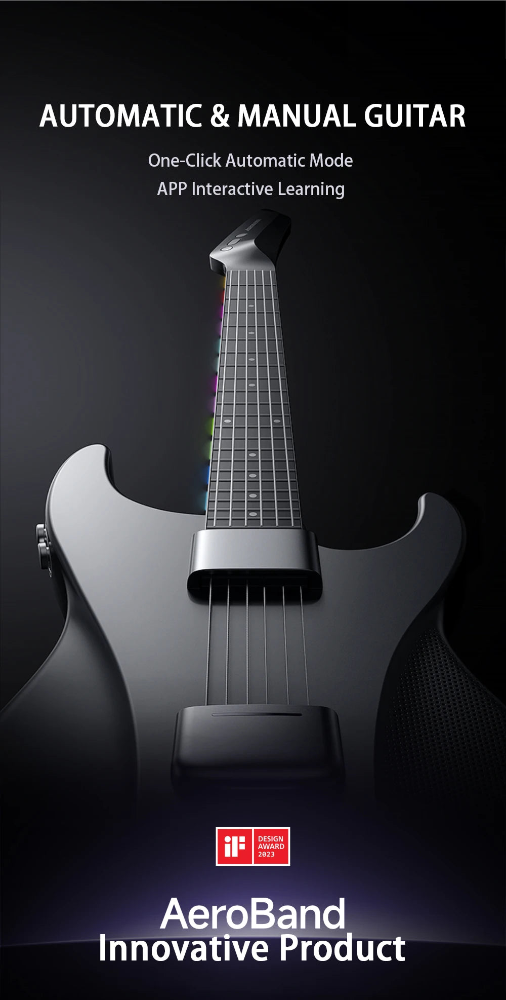 Portable Black Electric Guitar with 9 Sound Styles