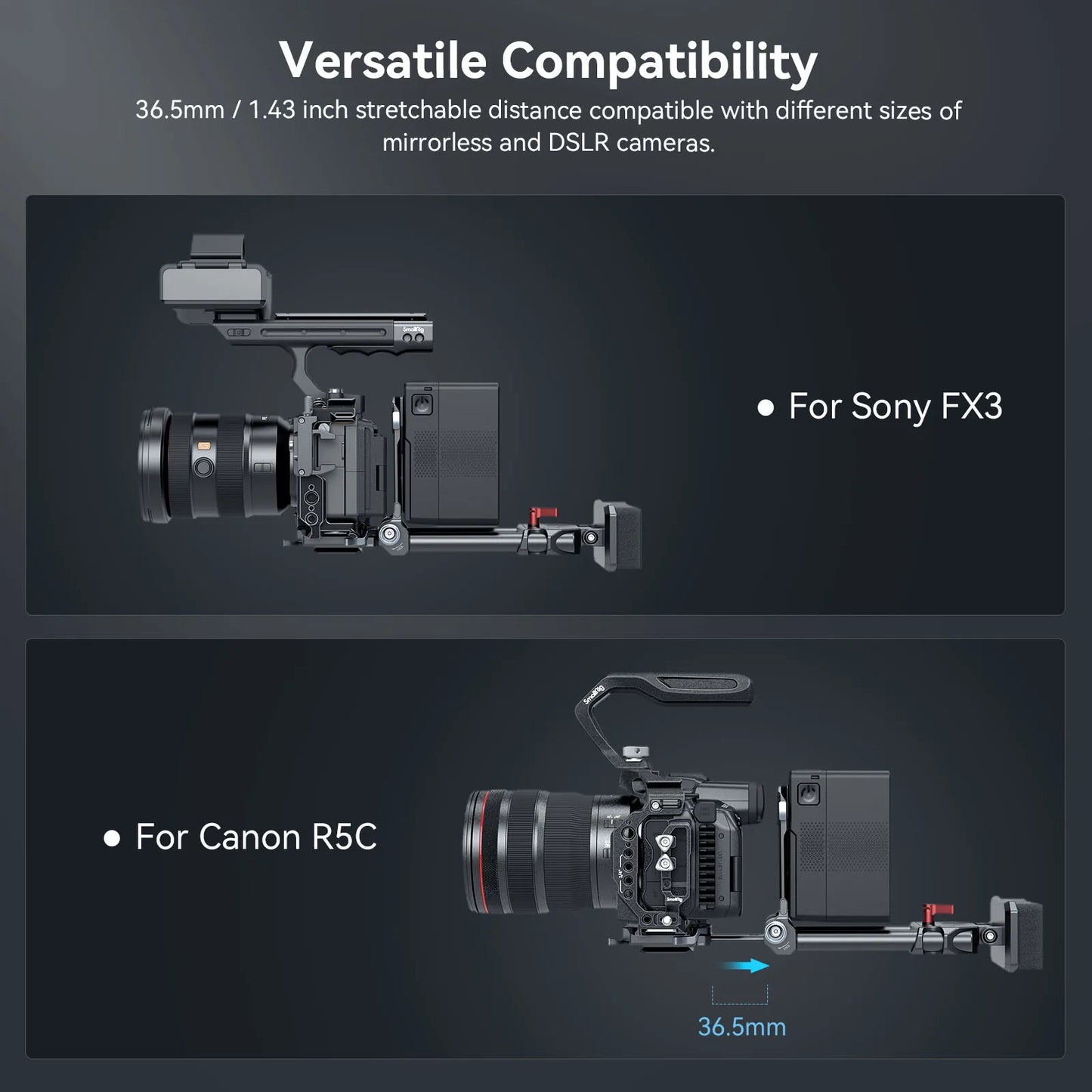 Compact V Lock Battery Mount with Arca Support