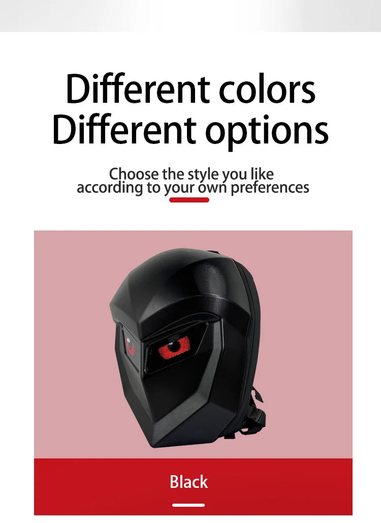 Water Resistant LED Backpack with DIY Display Black