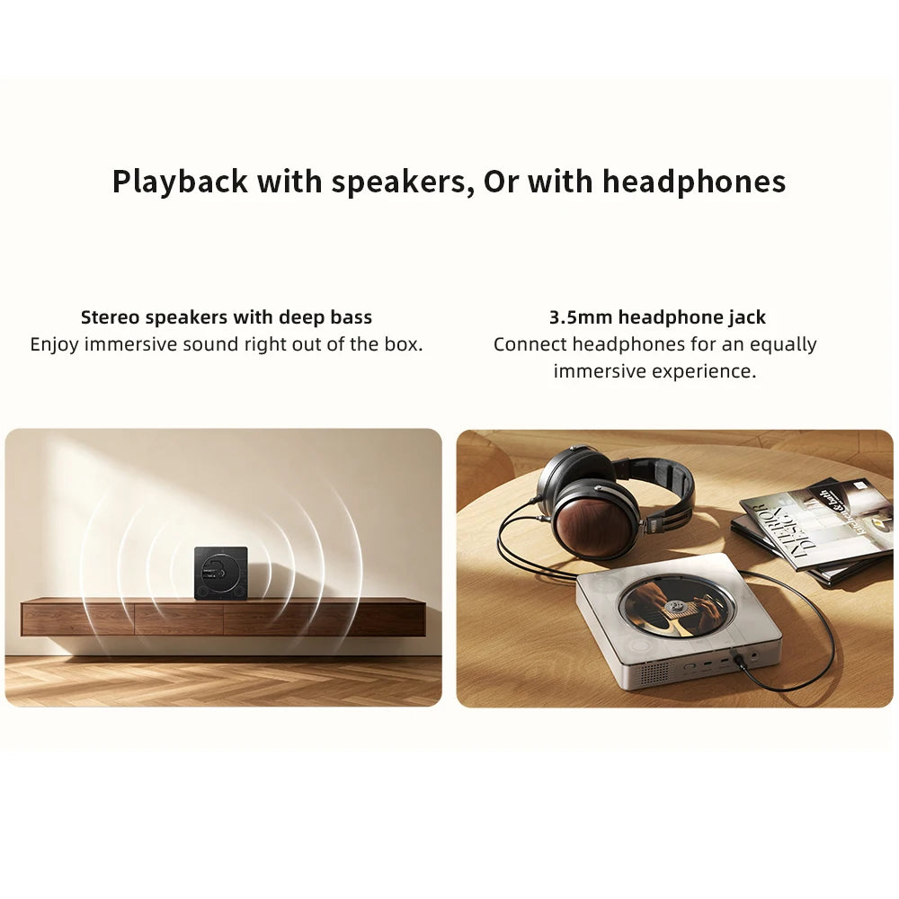 Portable CD Player with Bluetooth Speaker & FM Radio