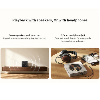 Portable CD Player with Bluetooth Speaker & FM Radio