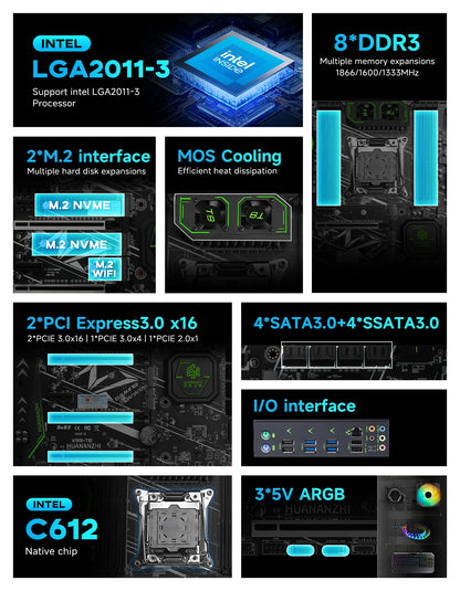 X99 LGA 2011-3 ATX Motherboard DDR3 ARGB TPM2.0