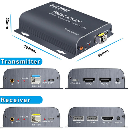 20Km HDMI Fiber Optic USB KVM Extender