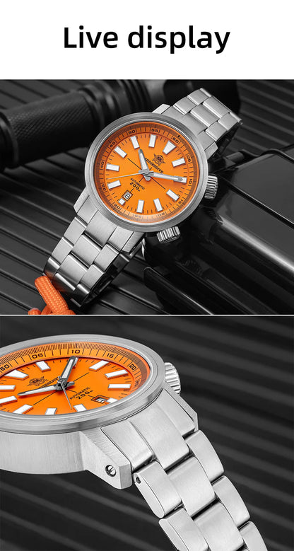 42mm Diver Watch Automatic Mechanical 20Bar Luminous Orange