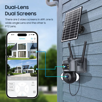 8MP 4G Solar CCTV Camera 64GB AI Tracking Outdoor