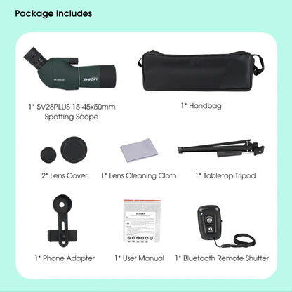 Portable 15-45x50 Zoom Spotting Scope with Phone Adapter