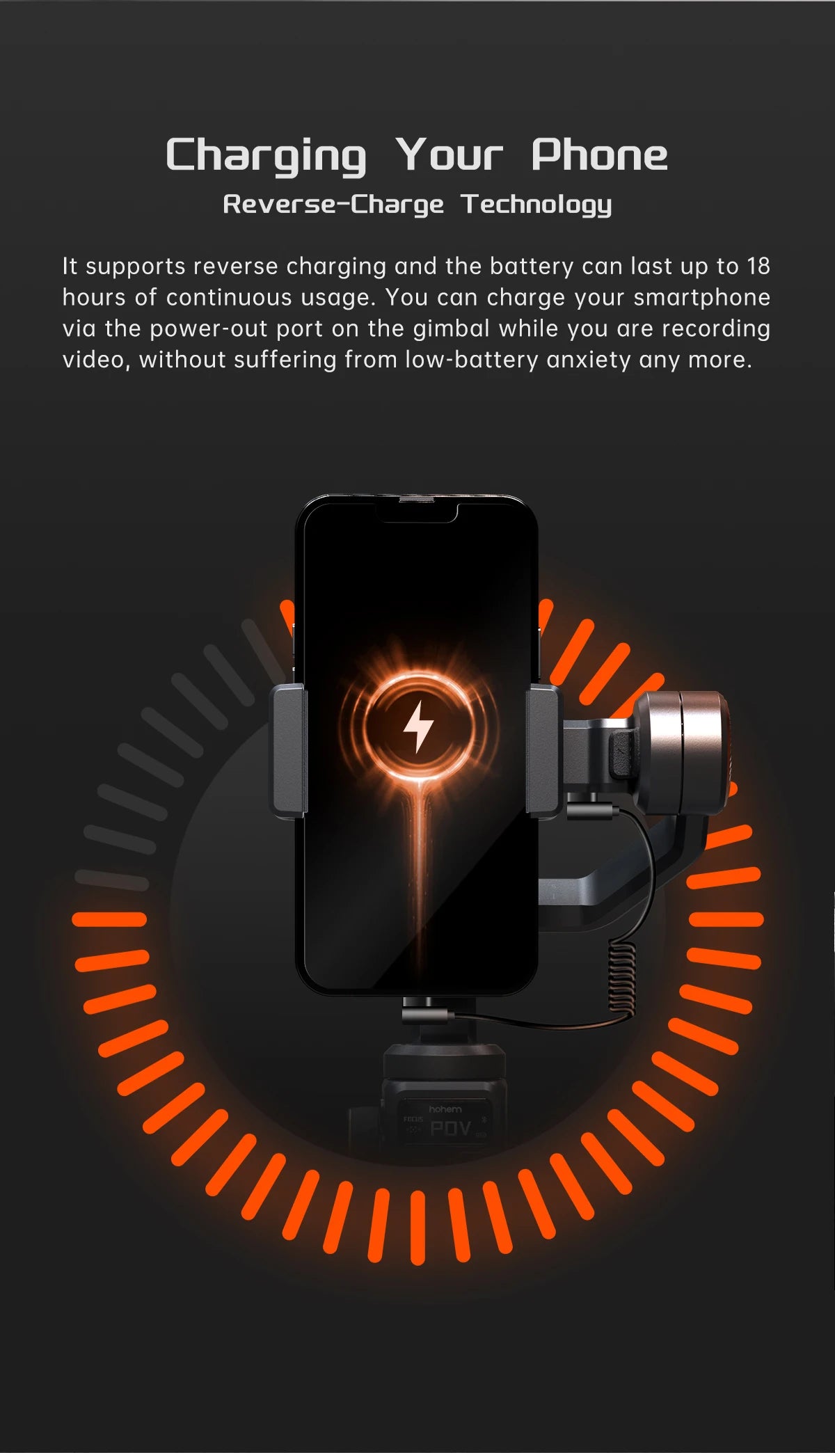 Smartphone Gimbal with 3-Axis Stabilization and Lights