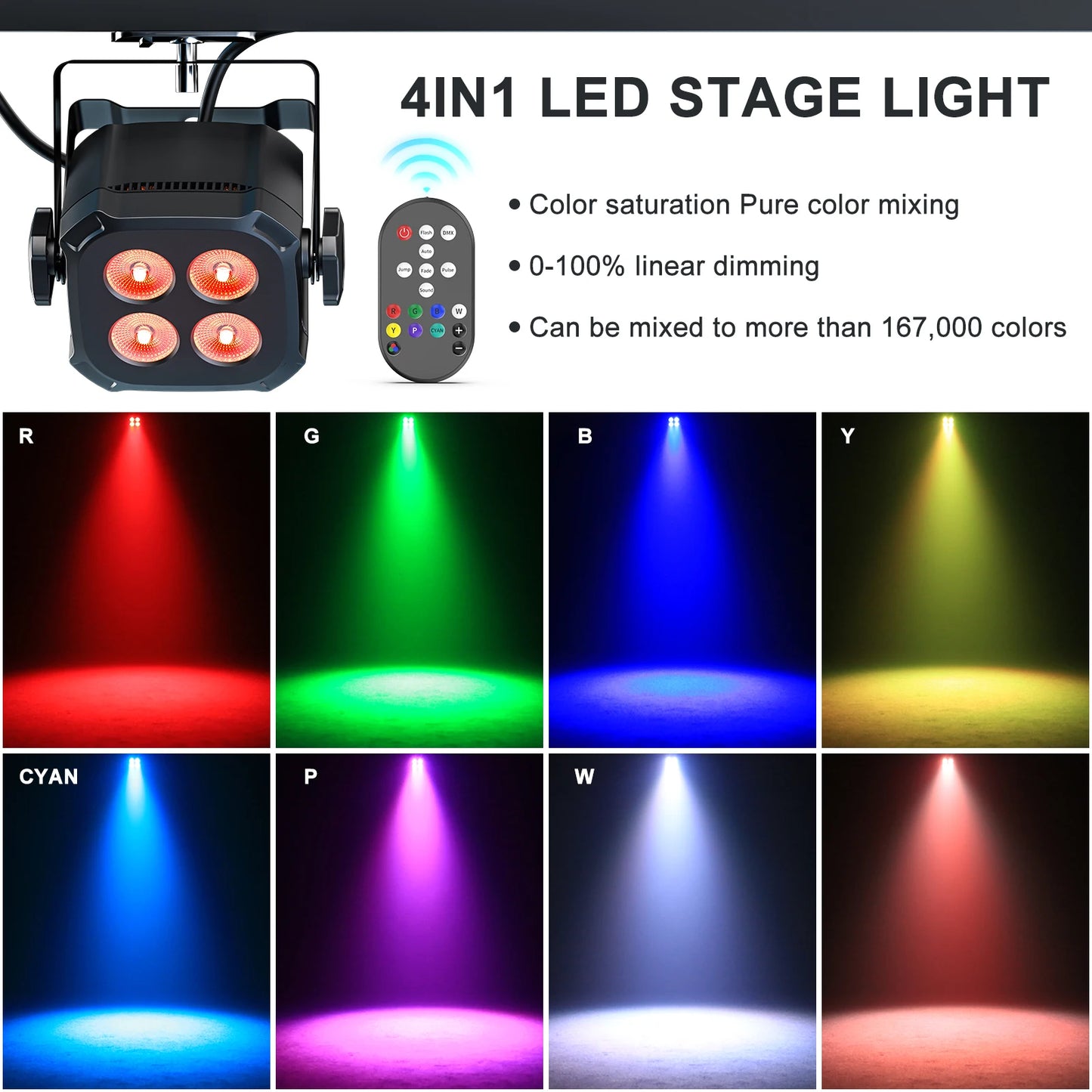 16 Piece 30W Par Lights Set for Wedding Parties