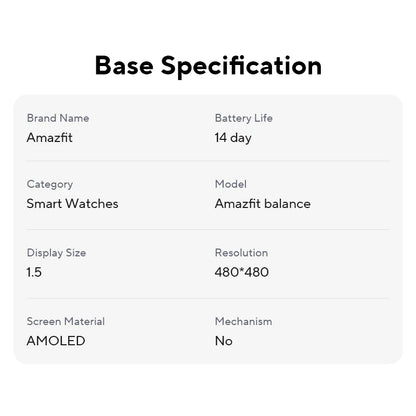 Zepp OS Smartwatch with Heart Rate and Sleep Tracking