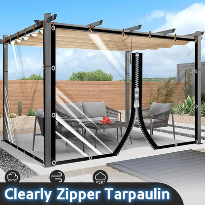 3x2m Black Rope Edge Pergola Tarp Transparent