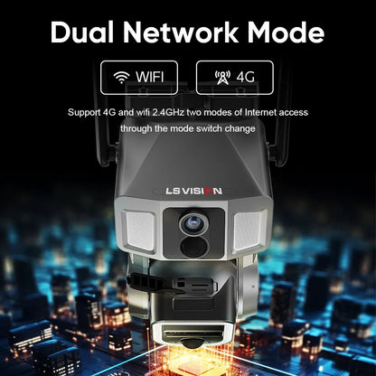 6K 4G WiFi Solar Security Camera 128GB Storage