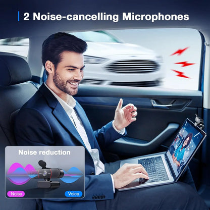 4K Autofocus Webcam with Dual Noise Cancelling Microphones