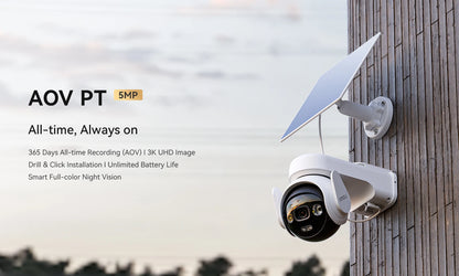 Smart 5MP Outdoor PTZ Security Camera with Solar Panel
