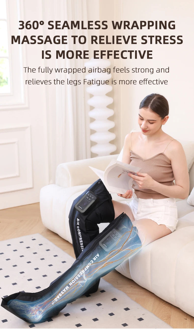 Dual Air Compression Leg Massager for Full Relief