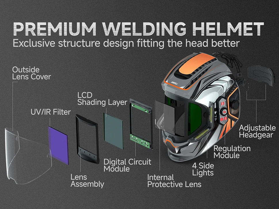 Auto Darkening Welding Helmet CP 4LED True Colour