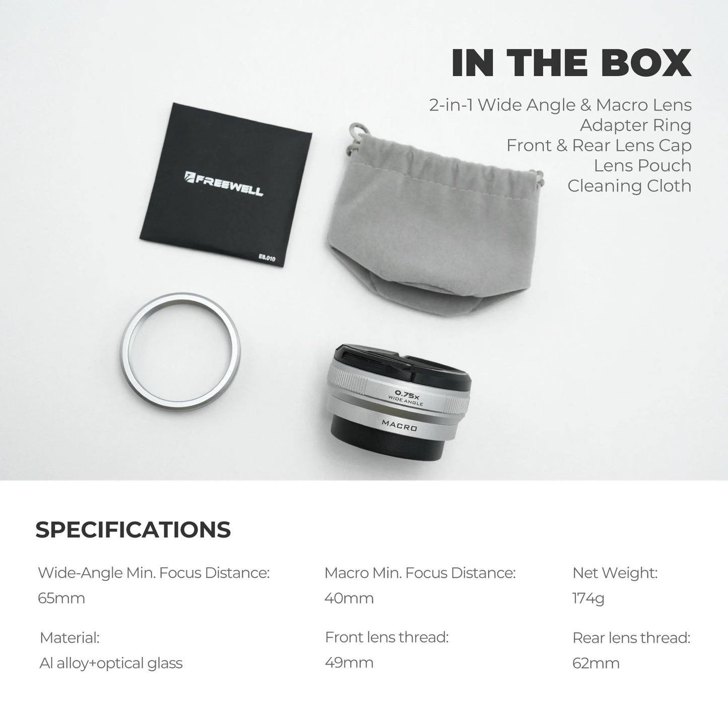 Compact 2in1 Macro Wide Lens X100 Cameras