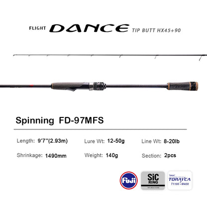 Heavy Duty Bass Fishing Rod 10ft Spinning Long Throw