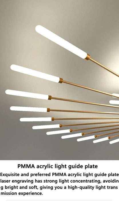 Matte Gold LED Ceiling Lamp 28 Lights for Living Room