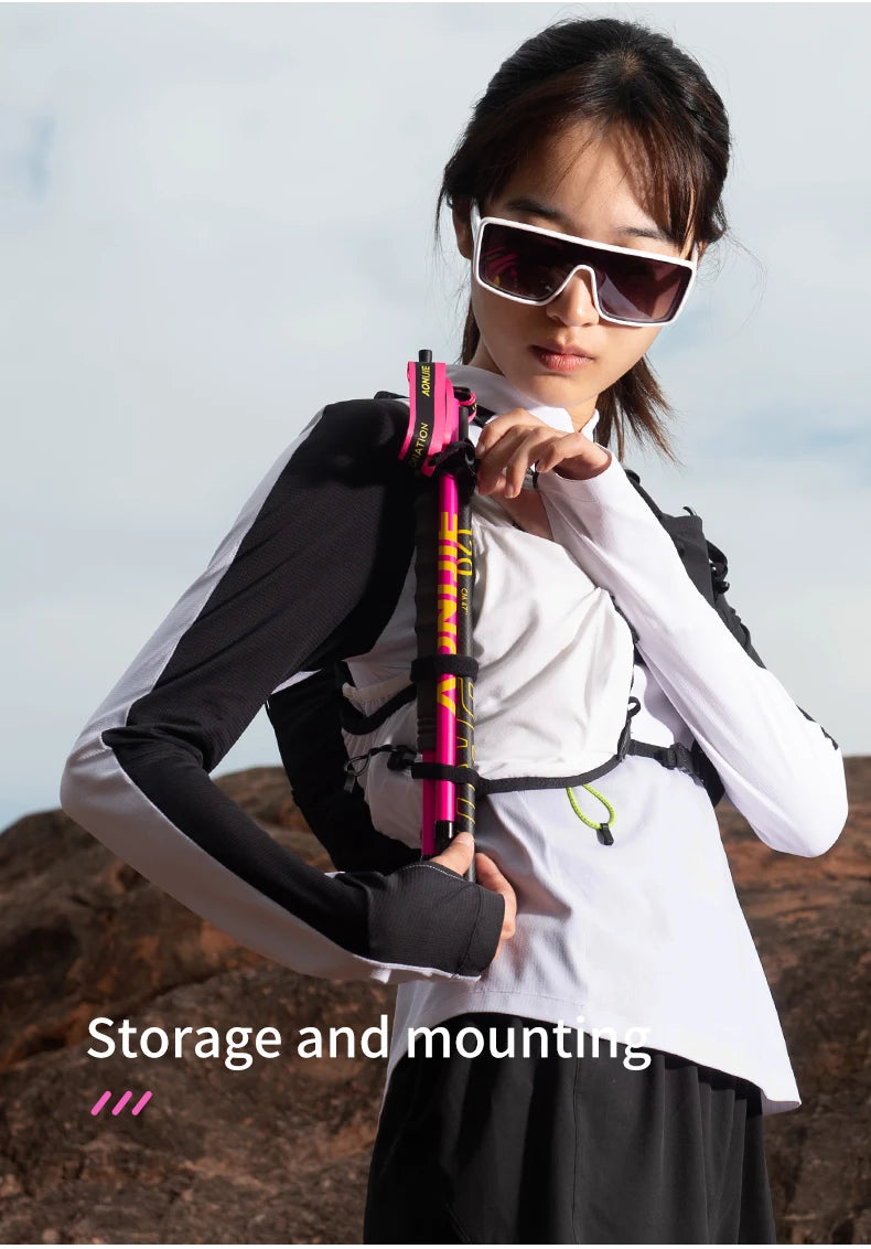 2pcs Pink 120cm Foldable Hiking Poles