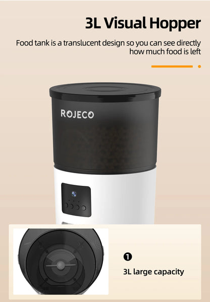 Smart Automatic Pet Feeder with HD Camera & Voice Control