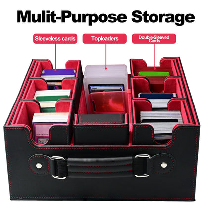Trading Card Deck Box with 8 Toploaders & Stoppers