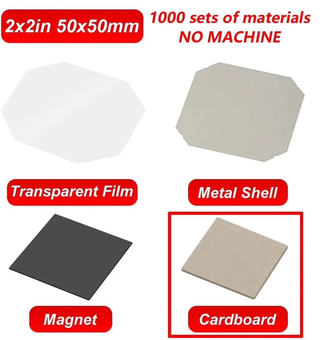 DIY 2x2″ Cardboard Fridge Magnet Button Maker Materials