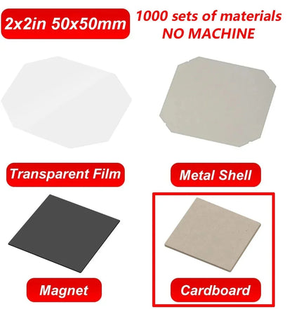 DIY 2x2″ Cardboard Fridge Magnet Button Maker Materials