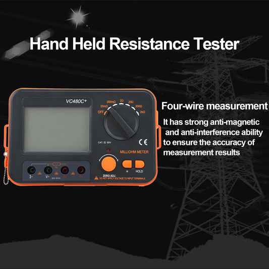 Handheld Low Resistance Tester VC480C 6-Gear