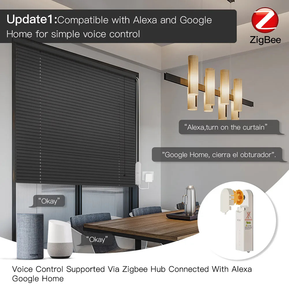 ZigBee Smart Roller Blind Motor with App & Voice Control