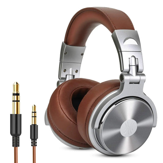 Foldable DJ Monitor Headphones with Mic for Gaming and Mixing