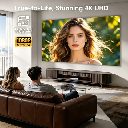 4K Supported 1080P Home Theater Projector with Bluetooth
